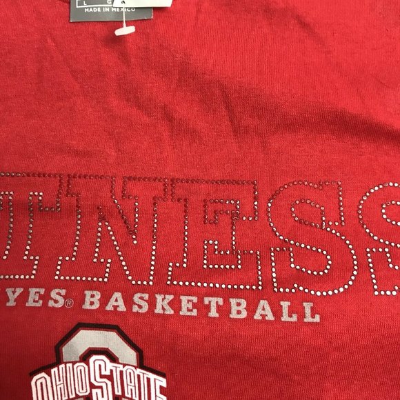 Nike Ohio State Buckeyes Basketball T-Shirt Mens Large Red OSU Witness Flaw - Picture 3 of 5